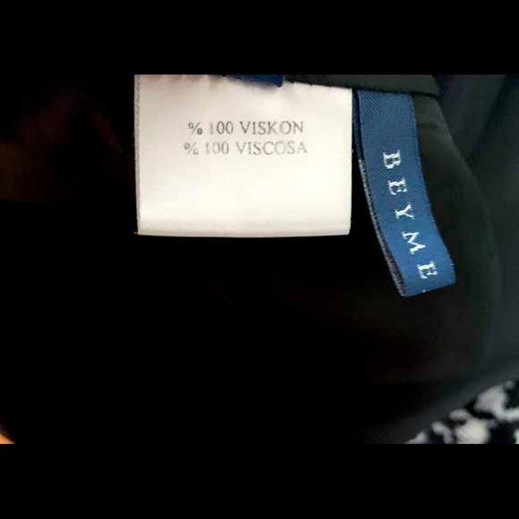 Beymen black & White houndstooth pattern sheer viscone dress at knee US 12 - Picture 11 of 16